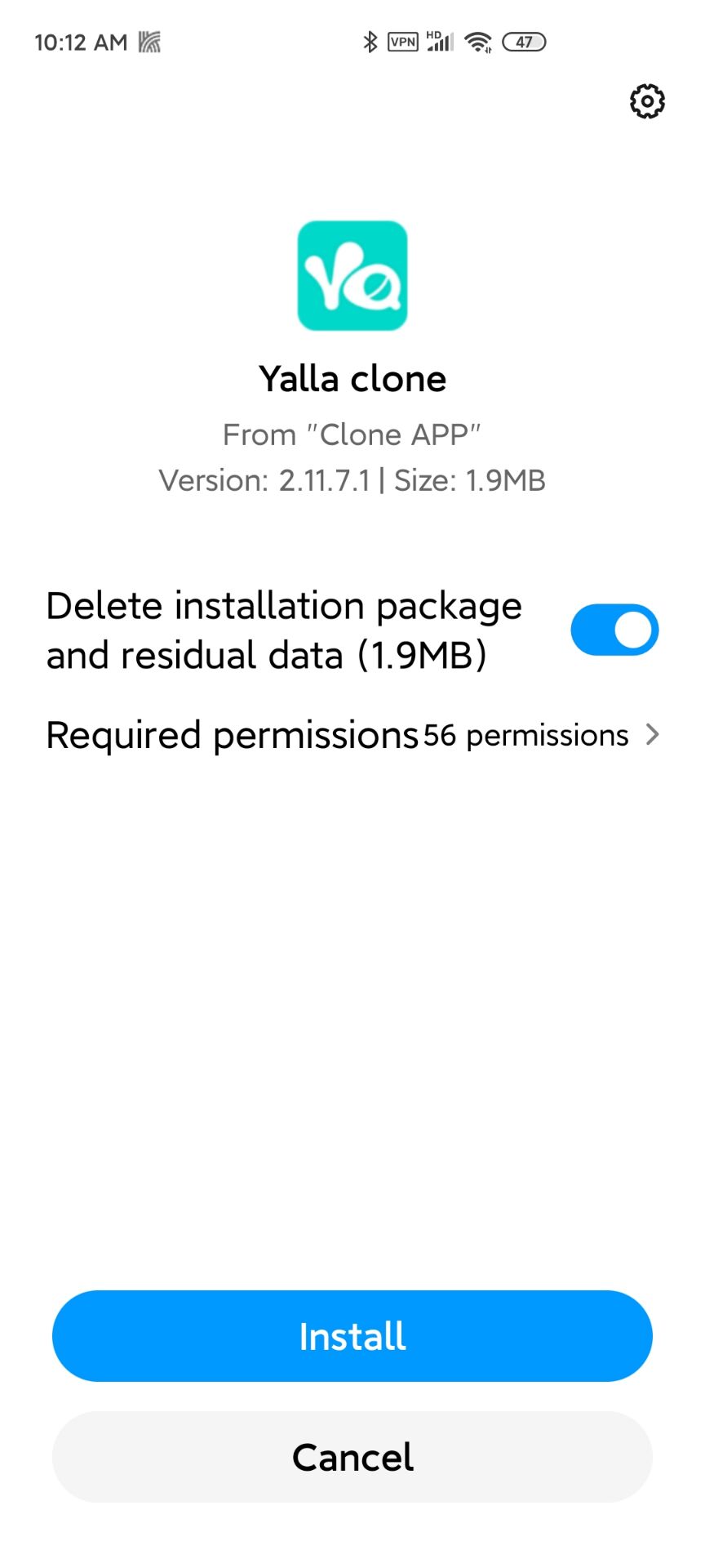 Click install, then you can get a new Yalla