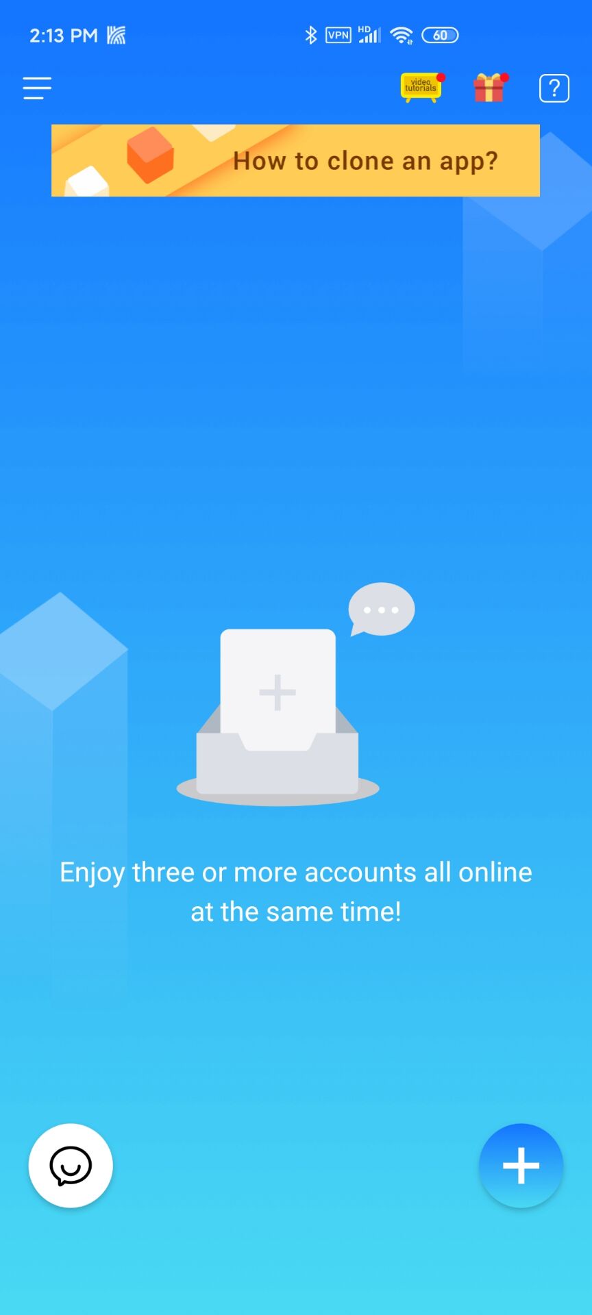 click the clone button in the lower right corner