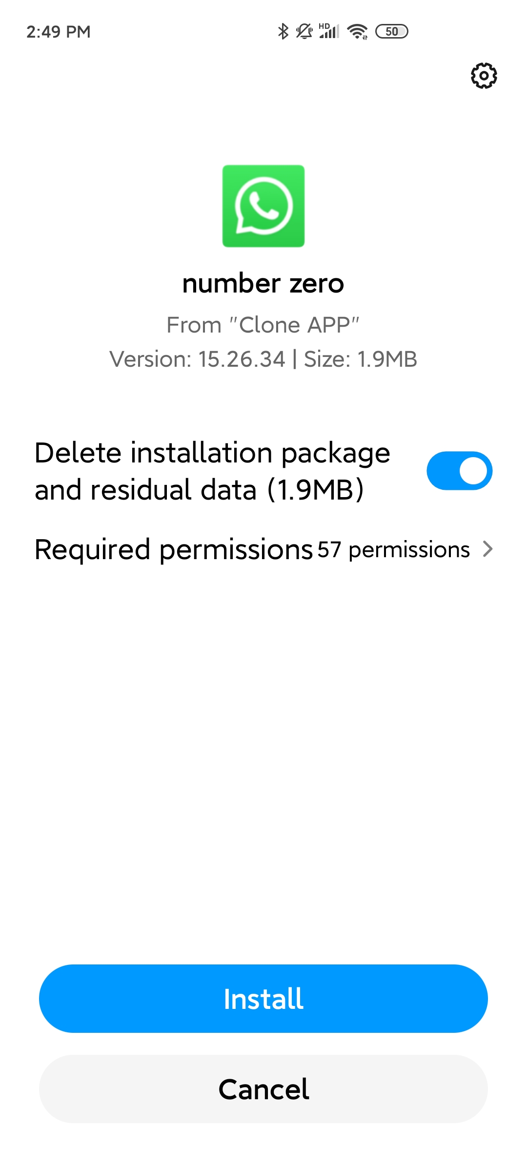 單擊Install按鈕，即可獲得克隆的應用程序